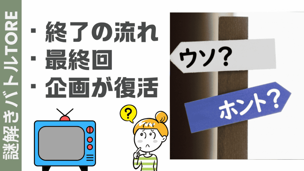 謎解きバトルTOREが終了